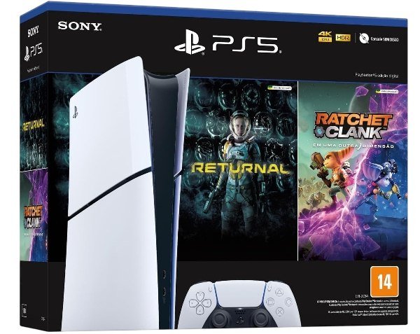 Console PlayStation 5 Slim Sony 1TB Edição Digital + 2 Jogos Digitais