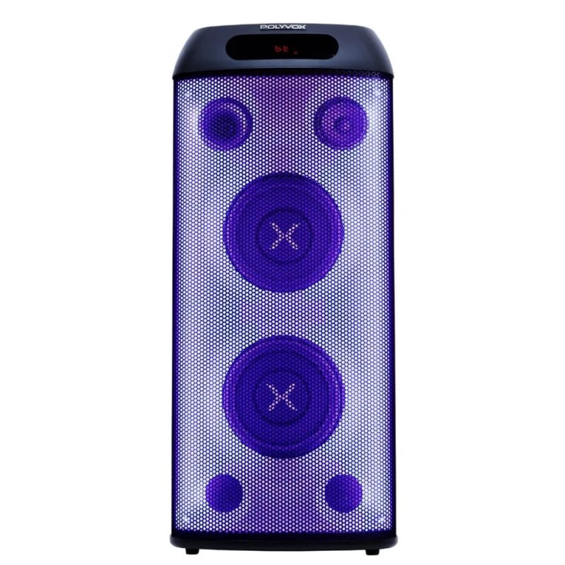 Torre de Som Amplificada Polyvox, TWS, 3 Vias, Full LED, 800W, Bluetooth, Bivolt, Preto XT-660T