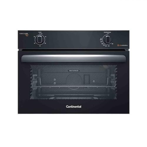 Continental Forno de Embutir a Gás OC4GM Preto 50 Litros com TOPLimpaFácil e Timer