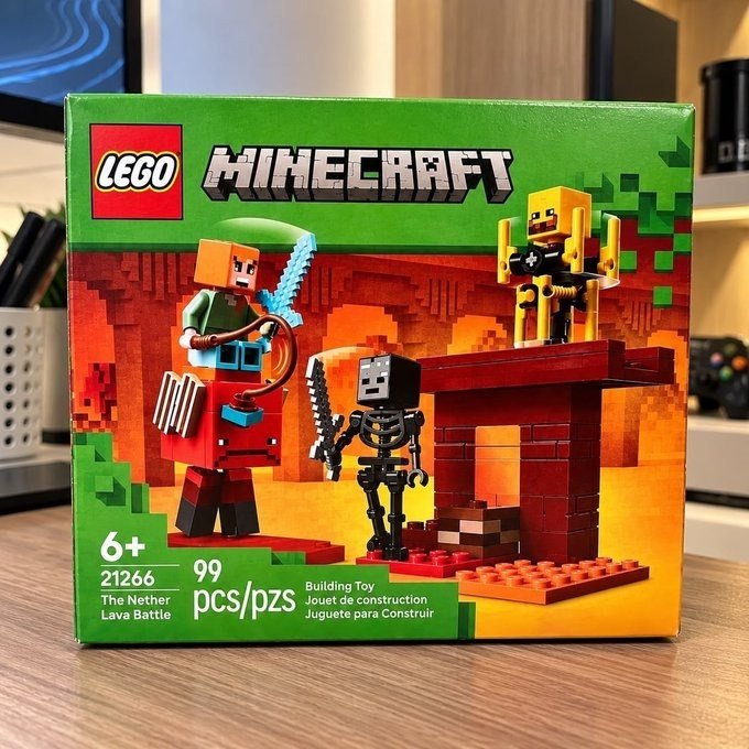 LEGO Minecraft A Batalha de Lava no Nether 21266 (99 Peças) + Frete Grátis