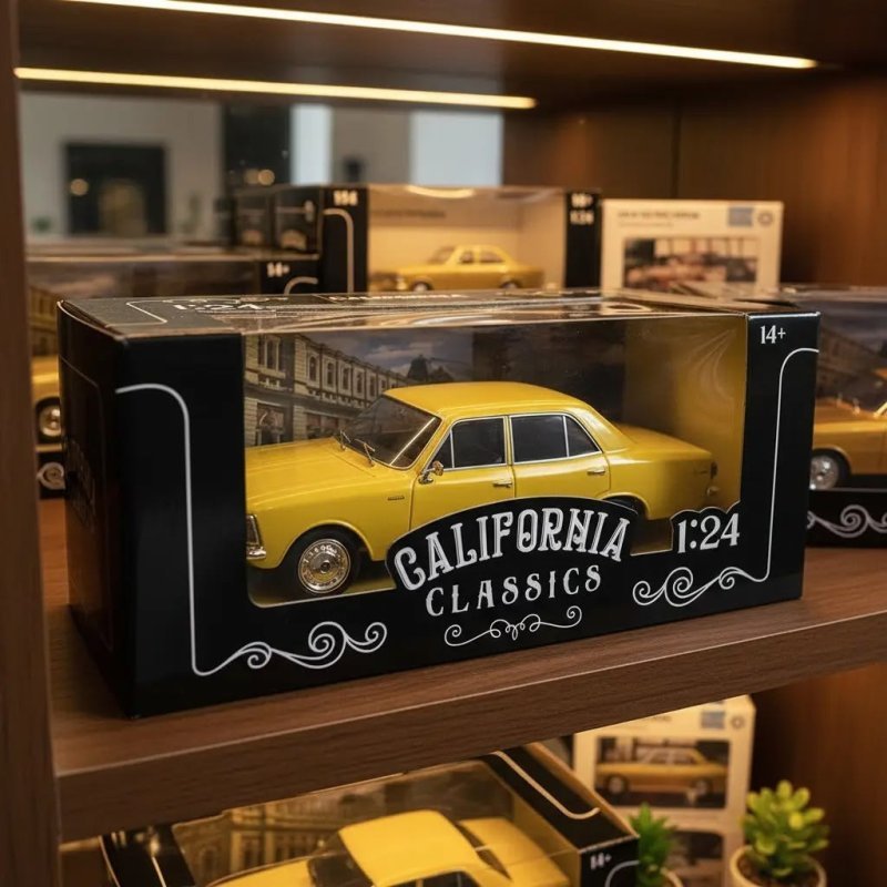 Miniatura Chevrolet Opala Sedan 2500 1969 California 1/24 Amarelo + Frete Grátis