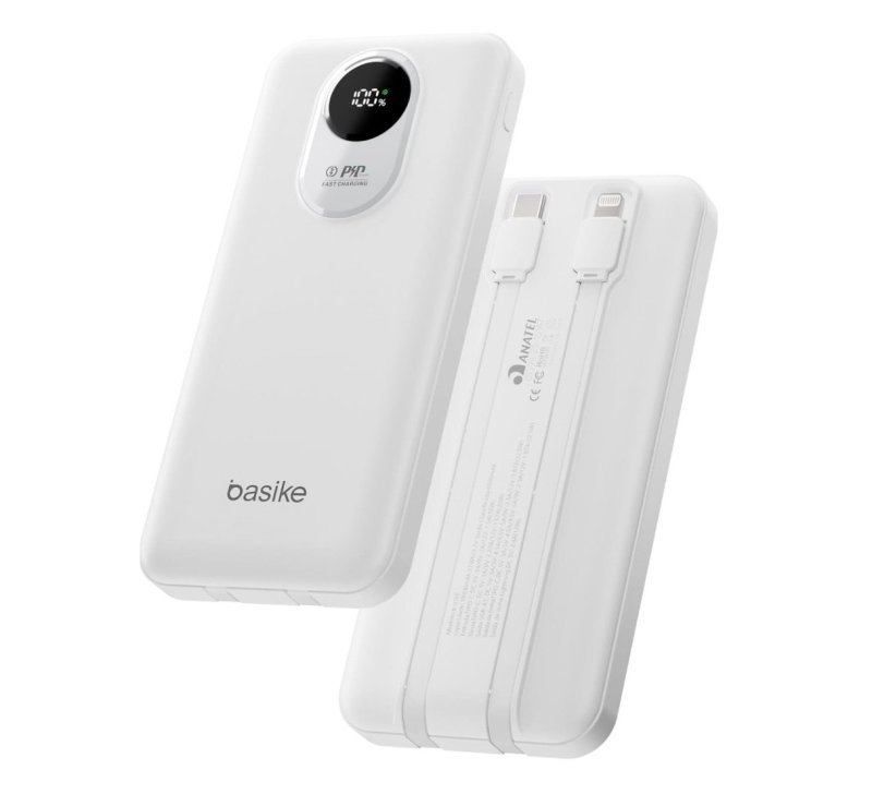 Basike Power Bank, Carregador Portátil Universal 10000mAh, Rápido 22,5W