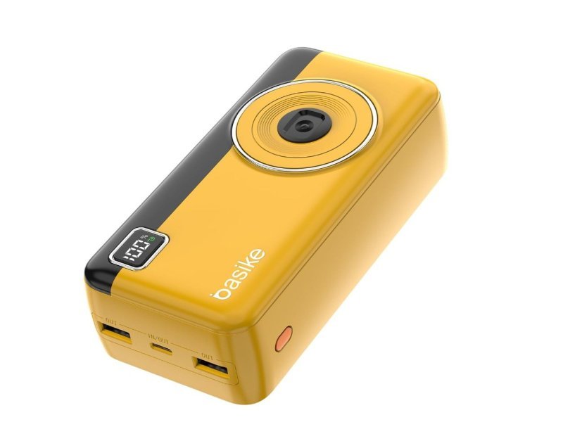 Power Bank 30000mAh, Basike Carregador Portátil com Cabo (Amarelo)
