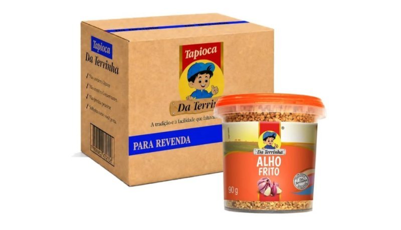 Alho Frito Granulado da Terrinha Pote 90G Caixa Com 12