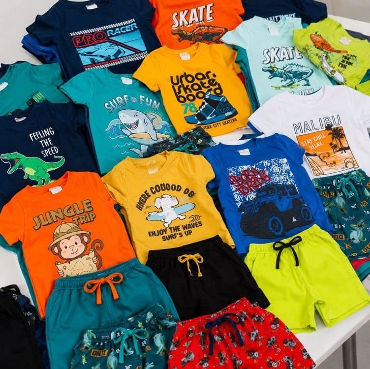 Kit Infantil Menino Verão 10 Peças Roupas Camiseta E Bermuda + Frete Grátis