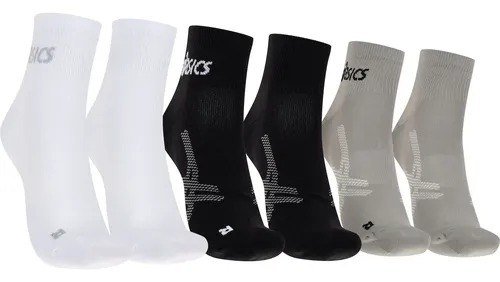 Kit 3 Pares De Meias Para Corrida Cano Médio Quarter Tamanho Preto/Branco Único