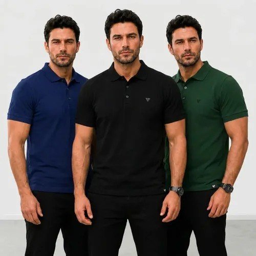 Kit 3 Camisas Masculina Gola Polo Voker Alta Qualidade