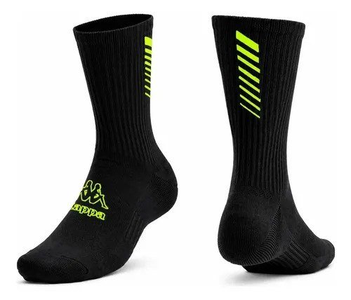 Meia Kappa Esportiva Next Corrida Poliamida Original Preto-verde 38-43