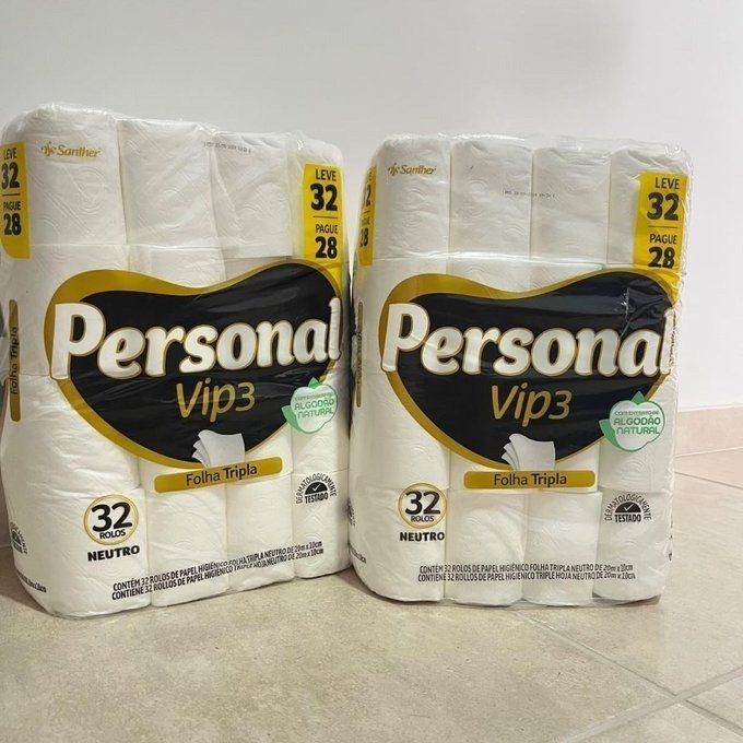 Personal Papel Higiênico Vip Folha Tripla 32 Rolos De 20M + Frete Grátis