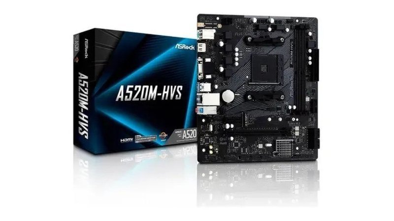 Placa Mãe AMD AM4 A520 2xddr4 HDMI/VGA A520m-hvs Asrock