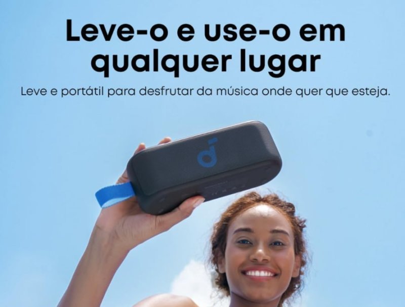 Anker soundcore Select 3 Caixa de Som Bluetooth Portátil, 20h, Ipx7, 16W