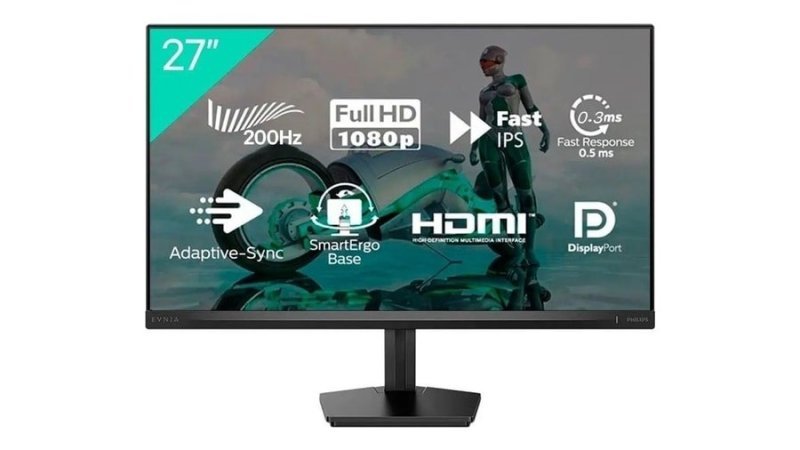 Monitor Gamer Philips Evnia 27'' 200hz 0,3ms Ips Full Hd Preto