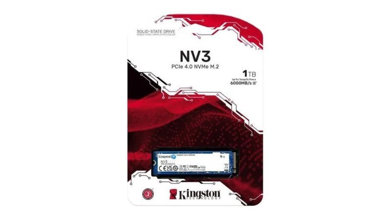 SSD Kingston NV3 1TB M.2 2280 PCIe 4.0 NVMe 6000 MB/s