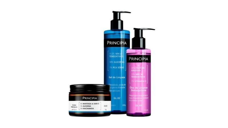 Kit Principia Limpeza E Hidratação Ch-01 + Ol-01 + Gl-02