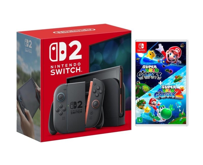 Console Nintendo Switch 2 + Jogo Super Mario Galaxy + Super Mario Galaxy 2