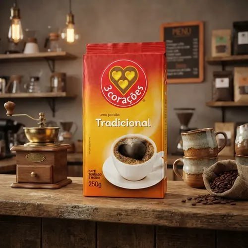 Café 3 Corações Torrado e Moído Tradicional 250g
