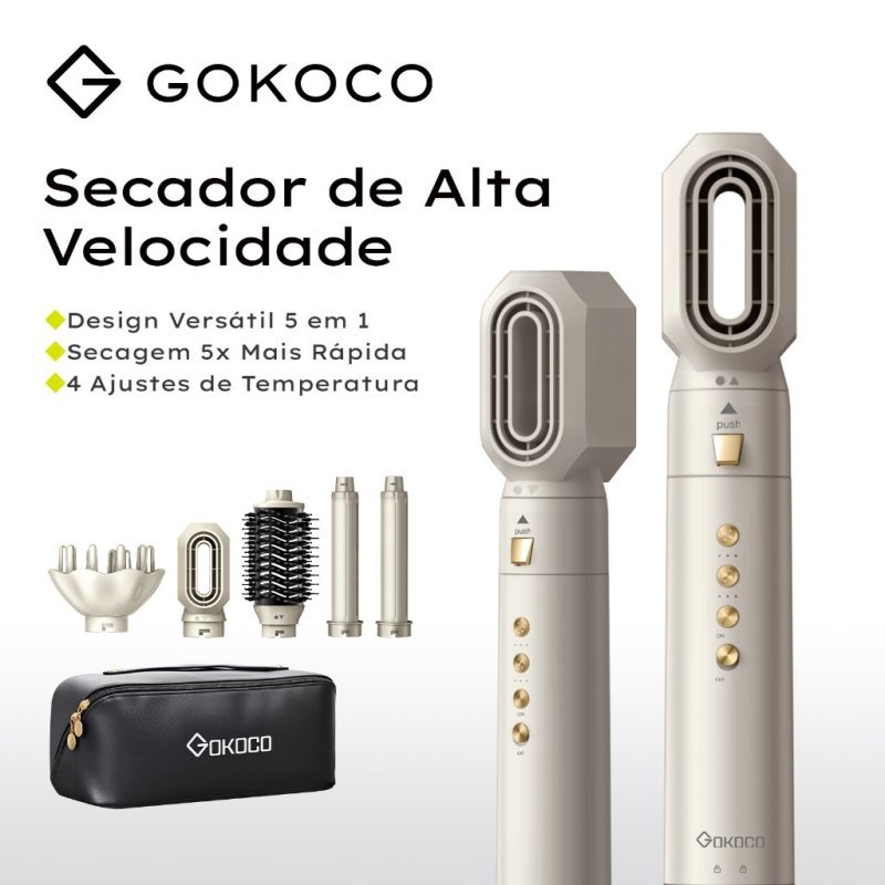 GOKOCO Escova Secadora 5 Em 1 Conjunto De Secador De Cabelo Multifuncional De Alta Velocidade