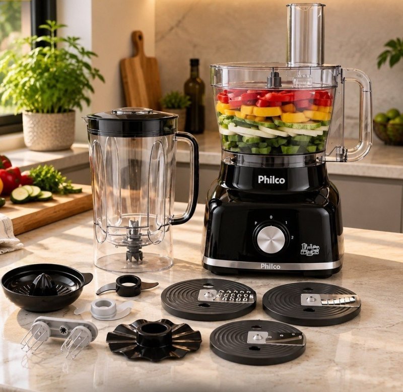 Multiprocessador Philco 1700W 9 em 1 Preto PMP1600P + Frete Grátis