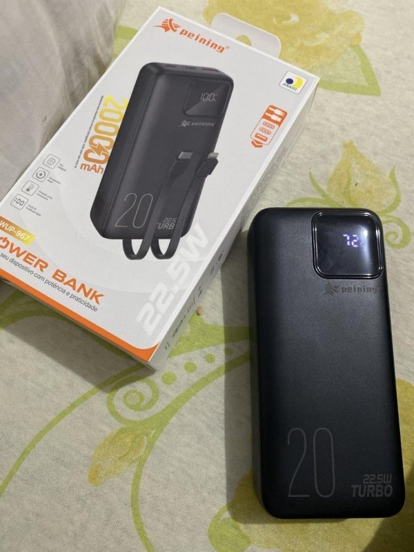 Carregador Portátil Power Bank Turbo 20000mah 22.5w
