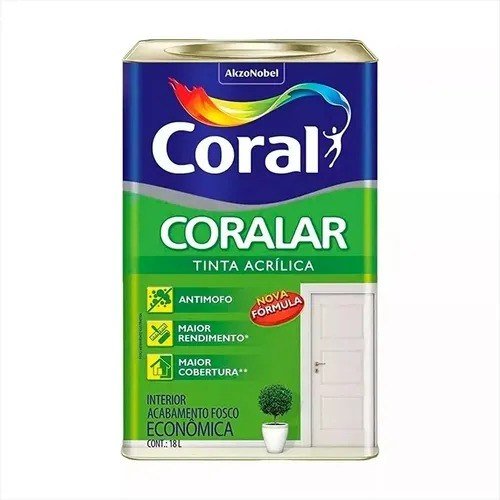 Latex acrícola tinta coral anti mofo branco 18l coralar branco fosco
