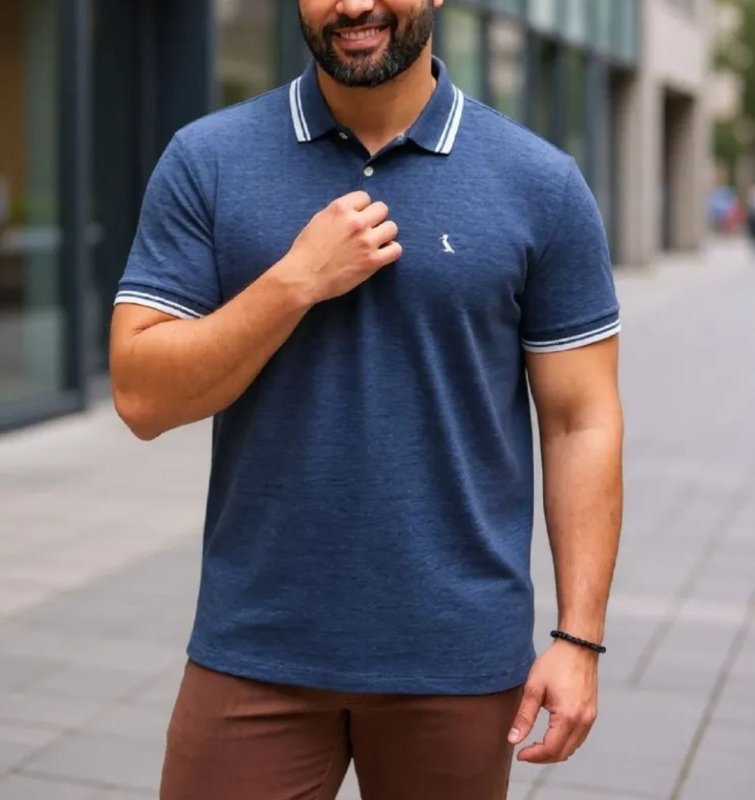 Camisa Polo Reserva Friso Rajado Masculino