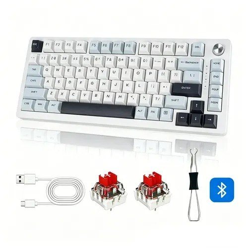 Teclado Gamer Mk32 75% 2.4ghz/usb-c/bt5.0, Inglês Us Branco
