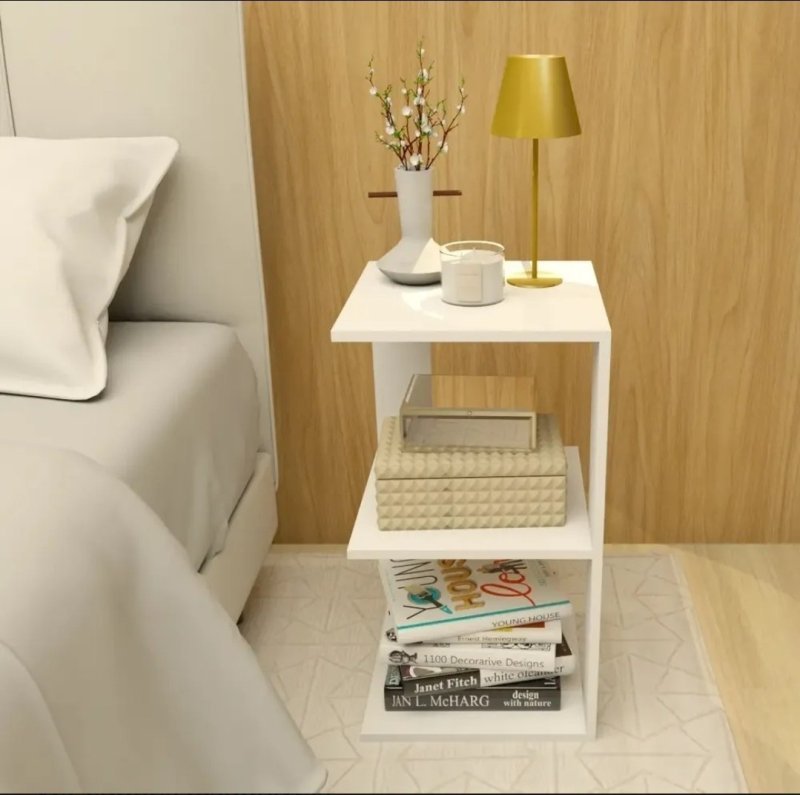 Mesa De Cabeceira Retrô Luxo Compacta By House Mdp