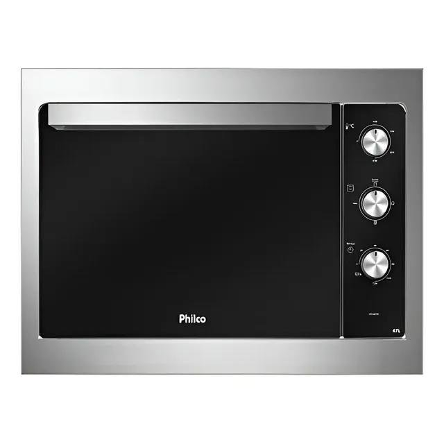 Forno Elétrico De Embutir Philco Pfe47e Esmaltado Dupla Resi Cor Aço escovado