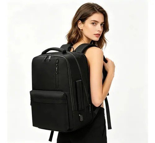 Mochila para Notebook Feminina Expansível de 25L a 40L, com USB e Impermeável