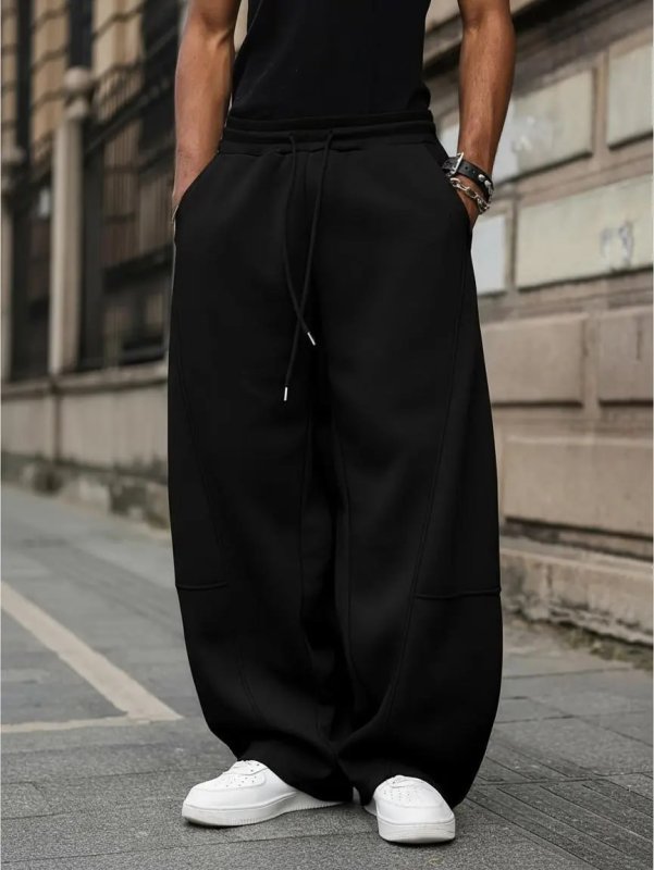 Calça Wide Leg Sem Barra Liso Estilosa Larga Moda Unissex