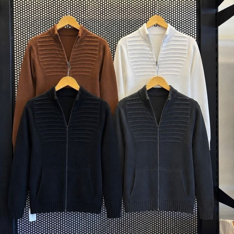 Jaqueta Masculina Blusa De Frio Malha Grossa Zíper E Bolso (P ao GG)