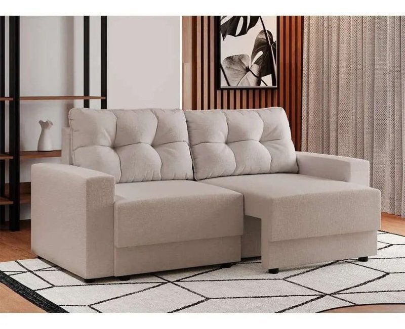 Sofá 3 Lugares Retrátil Lubeck Linho Cinza