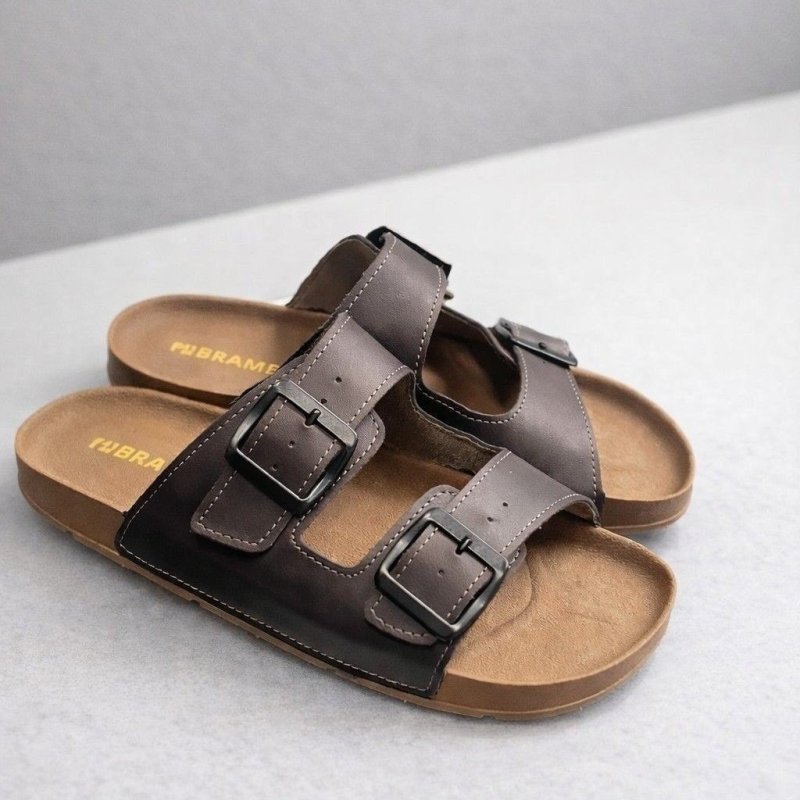 Birken Masculina Birken Chinelo Em Couro Ecológico Leve