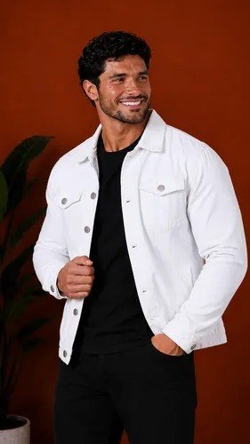 Jaqueta Masculina Jeans Sarja Slim Fit Coloridas Versátil