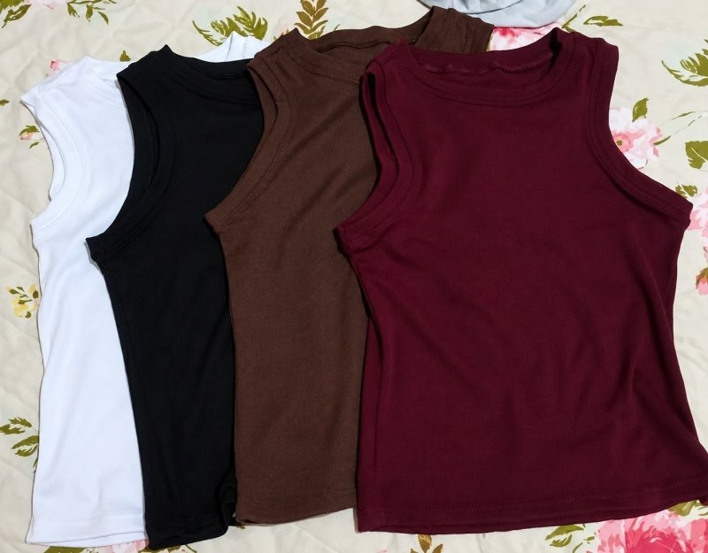 Kit 4 Blusa Regata Canelada Feminina + Frete Grátis