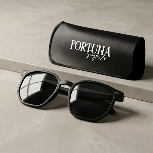 Óculos De Sol Hexagonal Masculino Premium Uv400 Flexivel Preto Fosco Preto