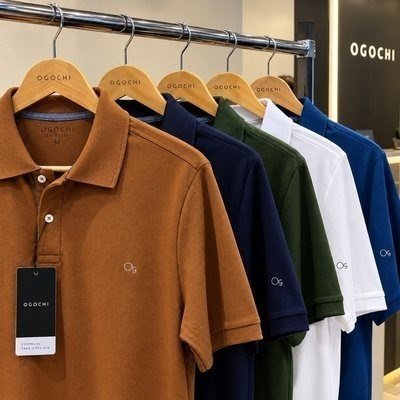 Camisa Gola Polo Social Masculina Slim Algodão Casual Ogochi