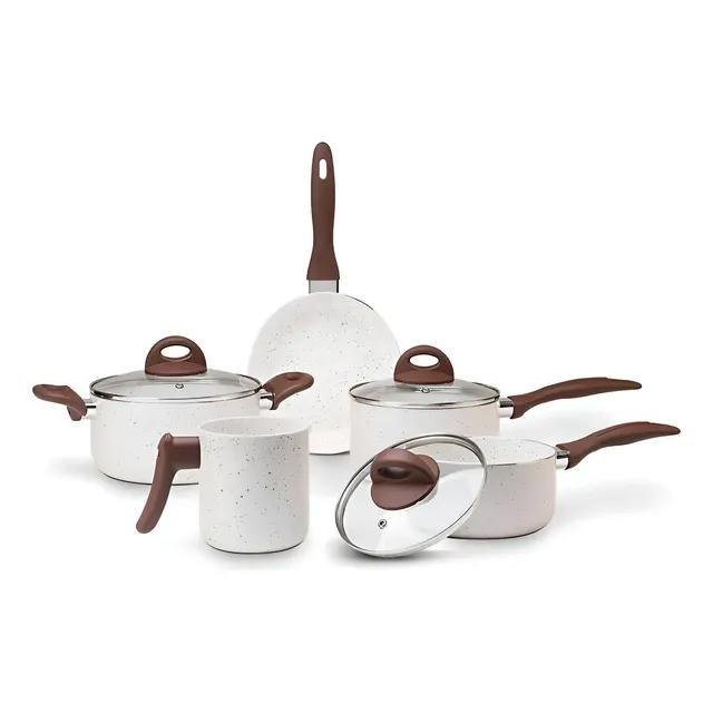 Jogo De Panelas 5 Peças Ceramic Life Vanilla Brinox