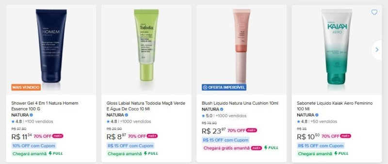 Natura com até 70% Off