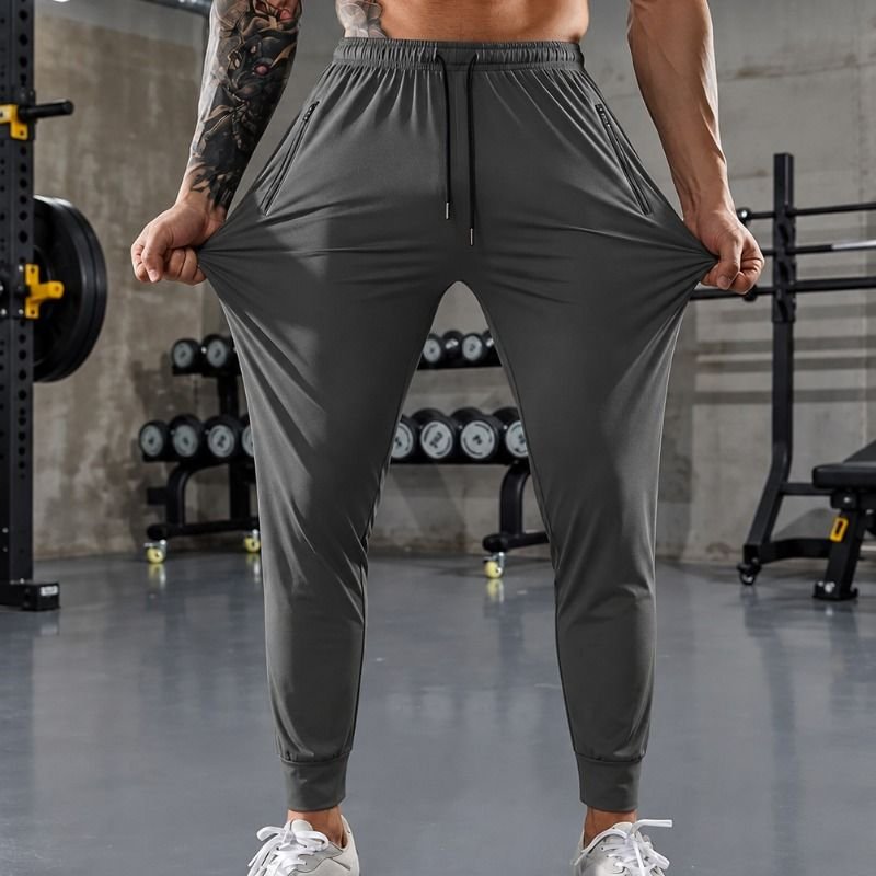 Calça Masculina Tactel Jogger Esportiva Academia Slim Treino Preto Tactel