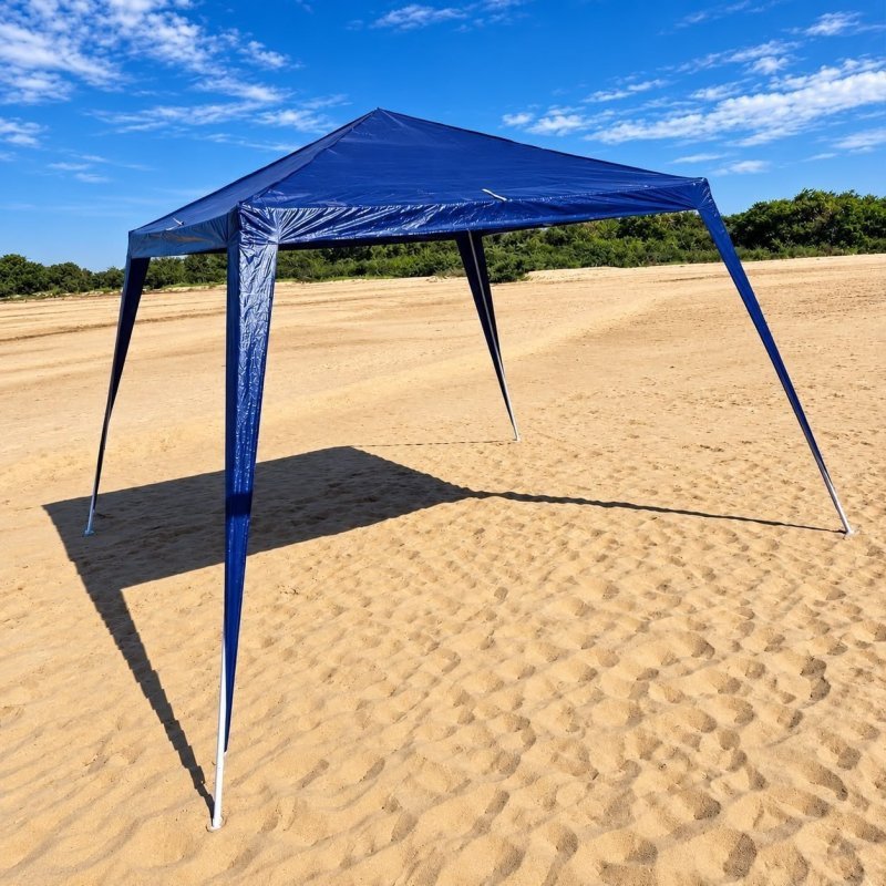 Tenda Gazebo 3x3m Polietileno Azul Desmontável