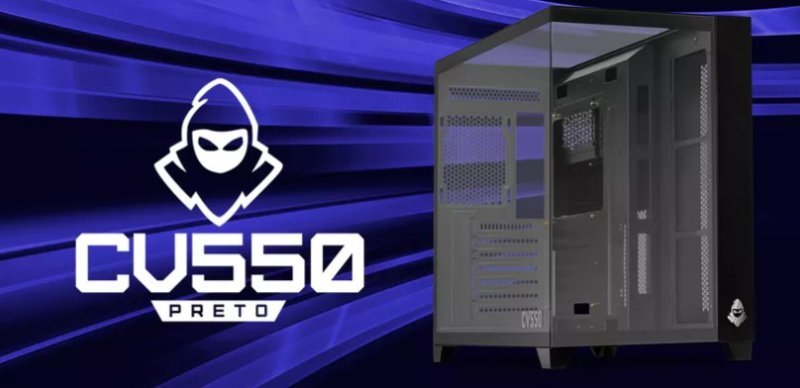 Gabinete Gamer Mancer CV550, Mid-Tower, Lateral de Vidro, Preto, MCR-CV550-BK