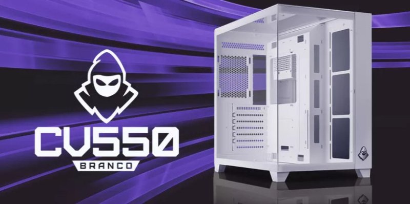 Gabinete Gamer Mancer CV550, Mid-Tower, Lateral de Vidro, Branco, MCR-CV550-WH