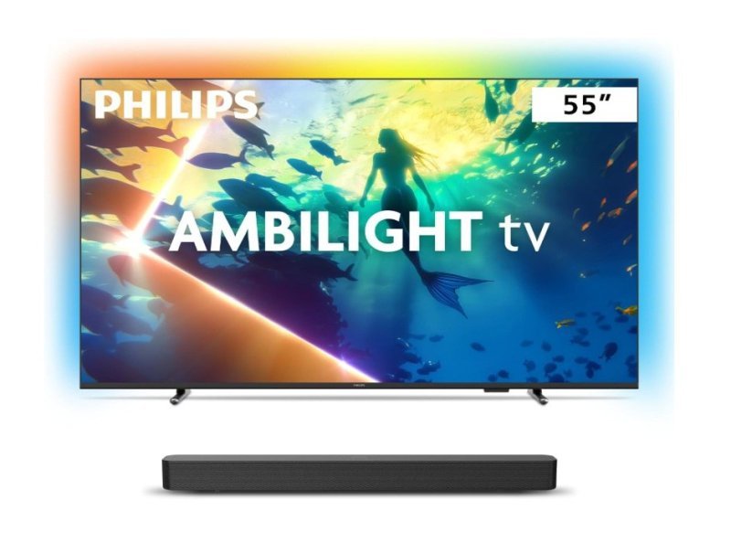 Philips Smart TV Ambilight 55" 4K, 55PUG8100/78 + Soundbar TAB4000