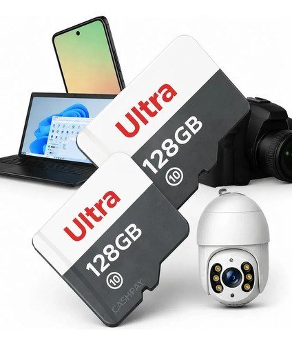 Kit 2 Cartões de Memória 128GB Câmera Notebook Wi-Fi Ultra HD