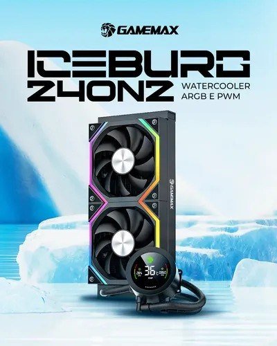 Water Cooler Digital Gamemax Ice Burg 240n2 Black Preto