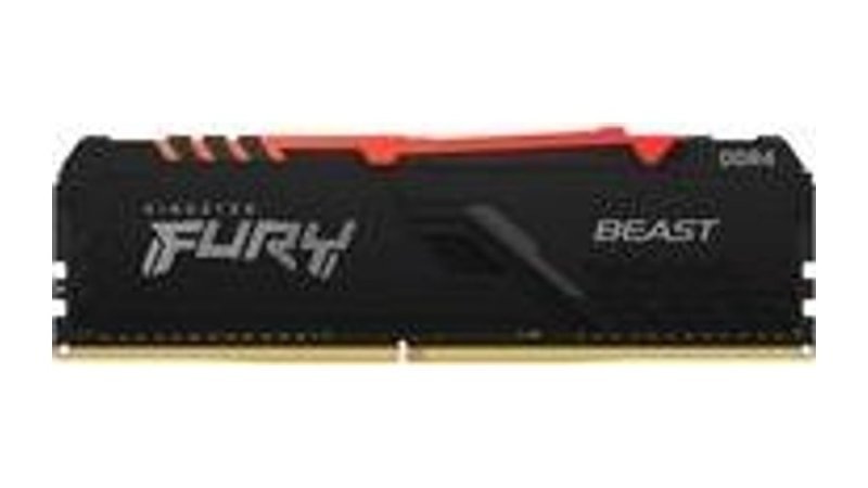 Memória RAM Kingston Fury Beast, RGB, 8GB, 3200MHz, DDR4, CL16, Preto KF432C16BBA/8