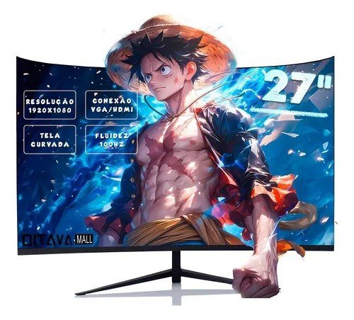 Monitor Gamer Curvo Oi Vida 27" Full HD 100Hz 1ms HDMI VGA Preto