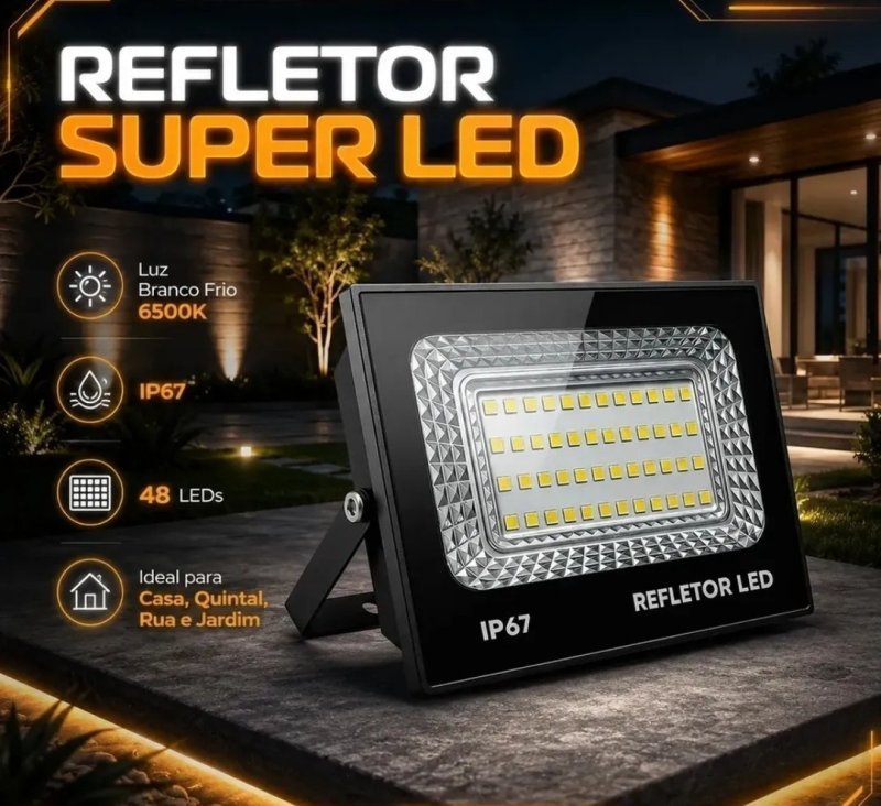 Kit 2 Refletor Led 200w Holofote Bivolt Prova D'água Cor Branco Frio 6500k