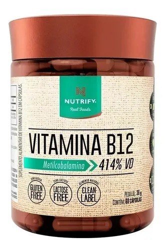 Vitamina B12 Nutrify Vitamina e Minerais em cápsula Sem sabor x 36g de 60 un